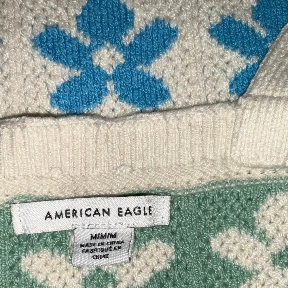 American Eagle Women M‎ Top Whimsy Festival Floral Indie Boho Hippie Pastel Mod - Picture 5 of 6